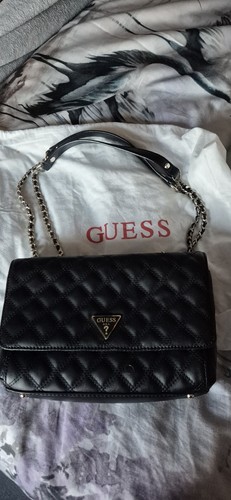 Guess black quilted handbag