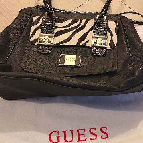 Guess black leather satchel - guess,