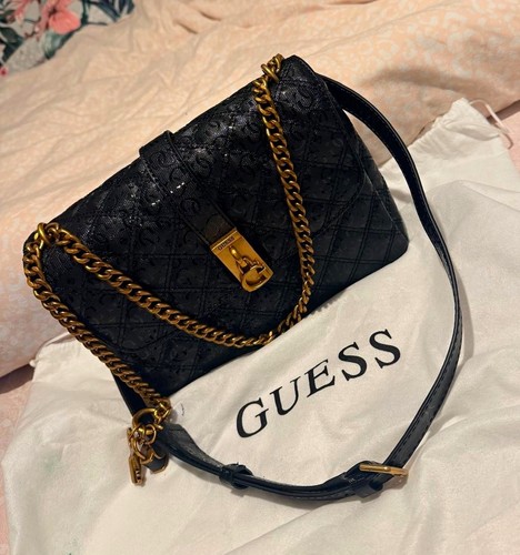 Guess black embossed logo - embossed,