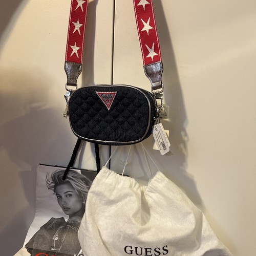 Guess quilted denim crossbody - guess,