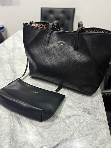 Guess black embossed faux - guess,