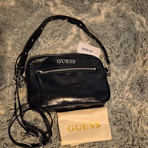 Guess black textured faux - black,