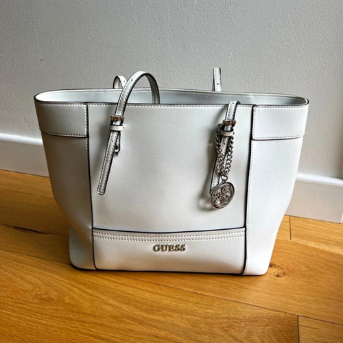 Guess white faux - faux, leather