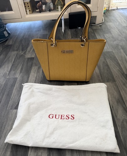Guess yellow leather bag with - leather,