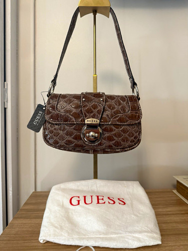 Y2k guess brown - brown, croc-embossed