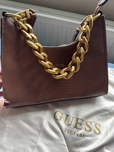 Guess brown faux - brown, leather